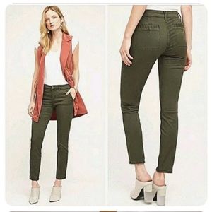 Hei Hei Anthropologie  Skinny Pants Size 28 Olive Green Stretch